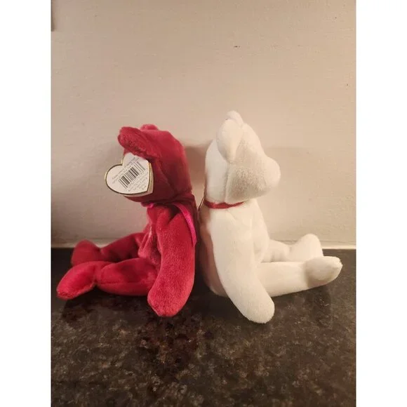Ty Beanie Babies Valentino & Valentina Bears w/ Tags – '94 & '98 Brown Nose - Picture 3 of 13